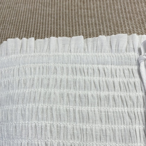 Love Tree Dress Womens Large White Maxi Panel Strapless Smocked Bohemian - Picture 9 of 17